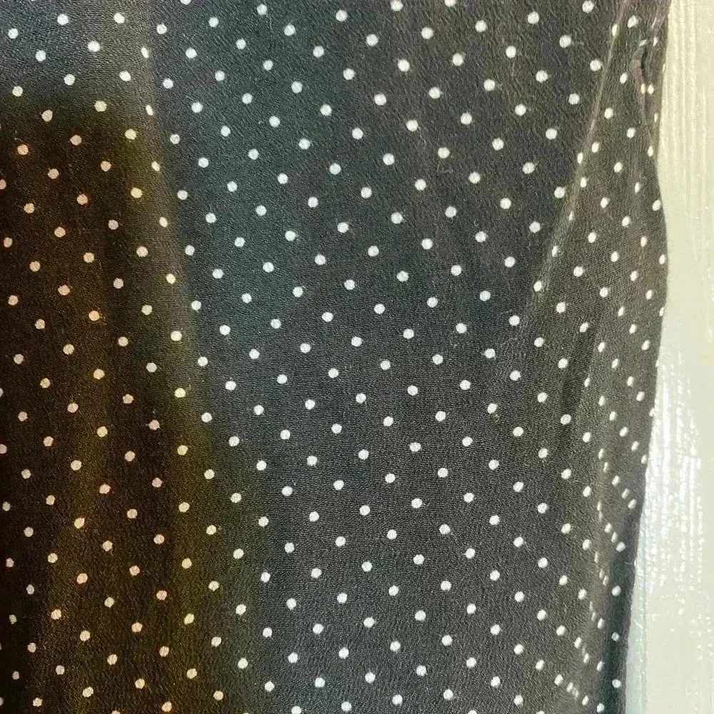 Talbots Petites black & white polka dot pants elastic waist side pockets size S - Picture 3 of 5